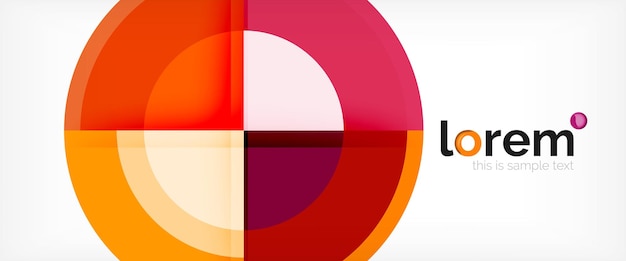 Templata de diseño moderno de fondo geométrico abstracto de círculo