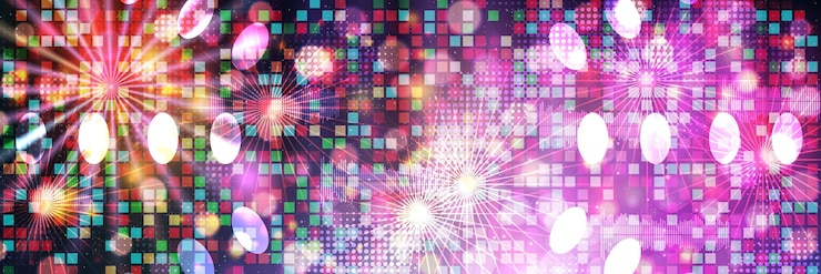 Vector templata de diseño de pancartas vectoriales coloridas para fiestas nocturnas de música y baile
