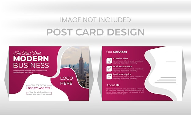 Templata de diseño de postales corporativas creativas y profesionales diseño de carteles postales corporativos con estilo bu