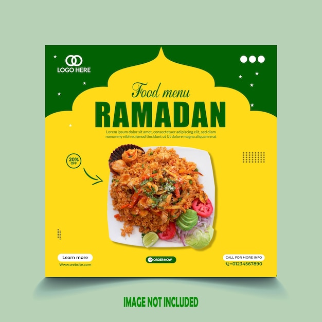 Templata de diseño de publicaciones de redes sociales editable para el Ramadán