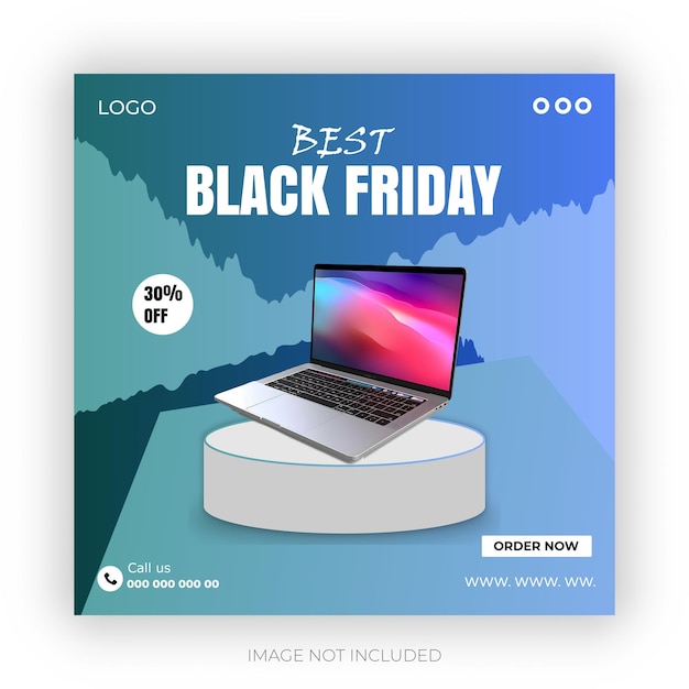 Templata de diseño de publicaciones en las redes sociales del Viernes Negro