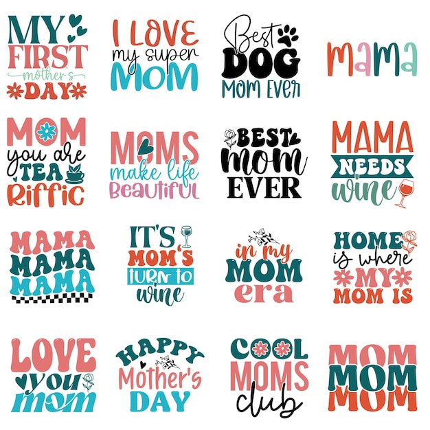 Templata de diseño SVG de Mamá Diseño para el Día de las Madres