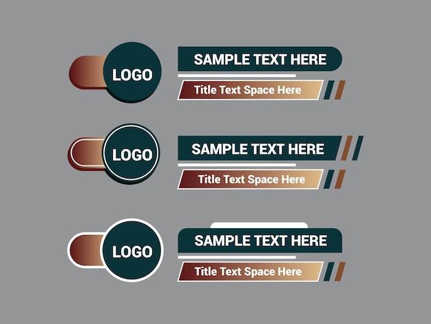 Templata de diseño de la tercera inferior de vectores para la barra de noticias de televisión El conjunto de barras de noticias y video de la tercera baja