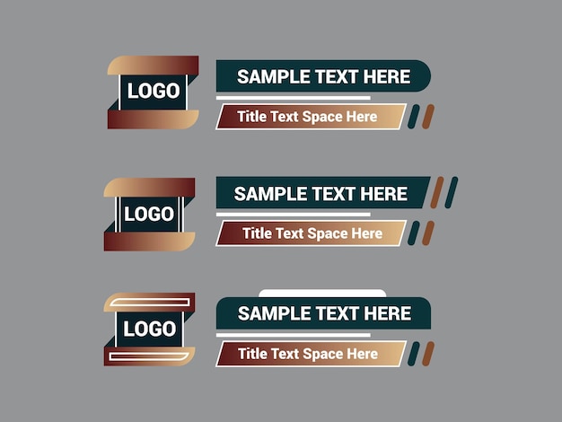 Templata de diseño de la tercera inferior de vectores para la barra de noticias de televisión El conjunto de barras de noticias y video de la tercera baja