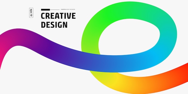 Templata de diseño vectorial abstracto de la curva del arco iris