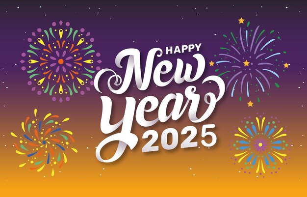 Templata de diseño vectorial de fuegos artificiales para el Año Nuevo