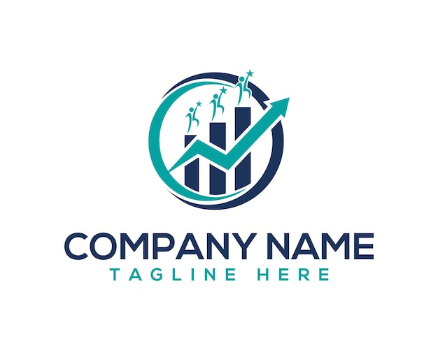 Templata de diseño vectorial de inversión con logotipo de negocios y finanzas, flecha y diagrama
