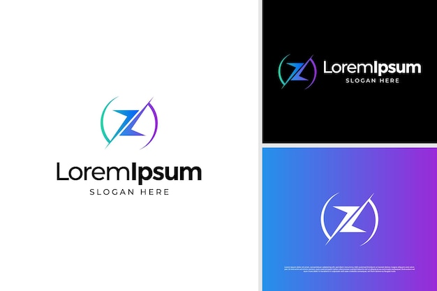 Templata de diseño vectorial de logotipo de forma geométrica con espacio negativo