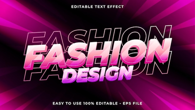 Templata de efecto de estilo de texto de gradiente de diseño de moda 3D efecto de texto editable