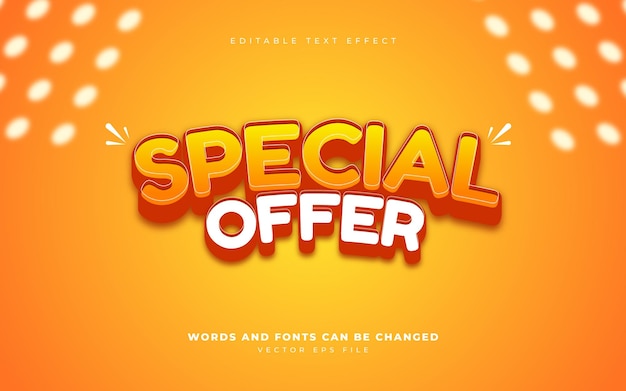 Templata de efecto de texto 3D de oferta especial