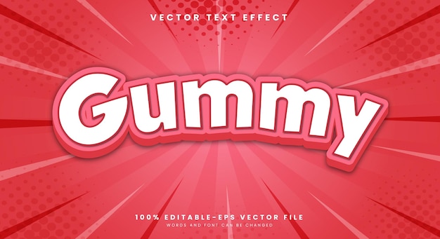 Templata de efecto de texto editable en 3D de goma