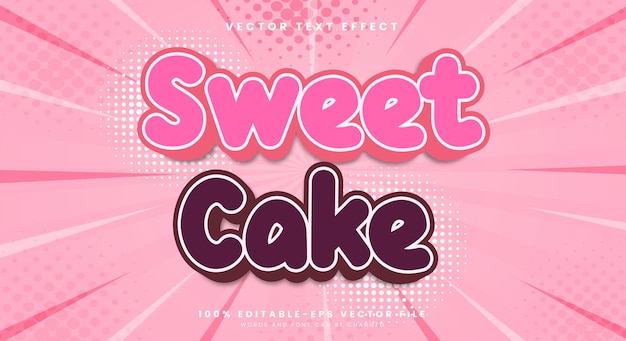 Templata de efecto de texto editable en 3D para pasteles dulces
