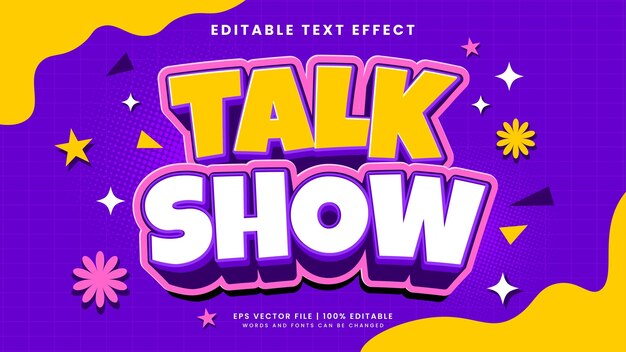 Templata de efecto de texto editable para programas de entrevistas en 3D