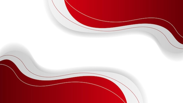 Templata de estandarte geométrico sencillo de fondo rojo y blanco abstracto
