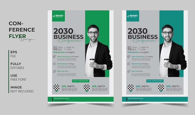 Templata de folleto de conferencia de negocios diseño de cartel de webinar de negocios