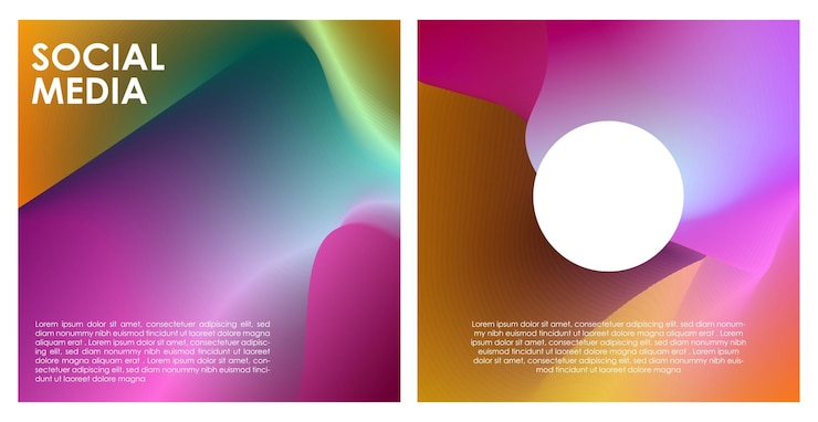 Vector templata de fondo de gradiente abstracto vectorial póster de estilo minimalista de moda con un concepto colorido