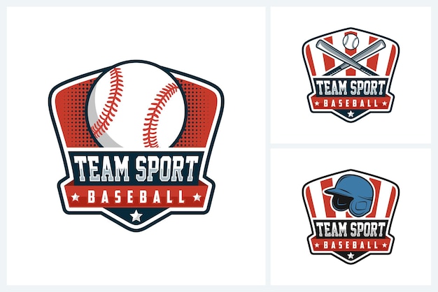 Templata de ilustración vectorial de identidad del equipo deportivo de logotipo de béisbol