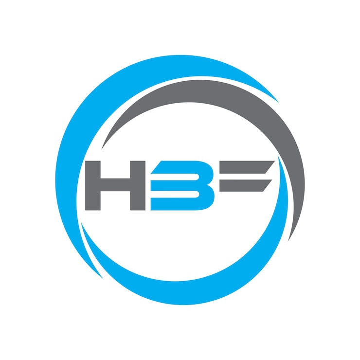 Vector templata de imagen vectorial de diseño de logotipo o icono de letra hbf