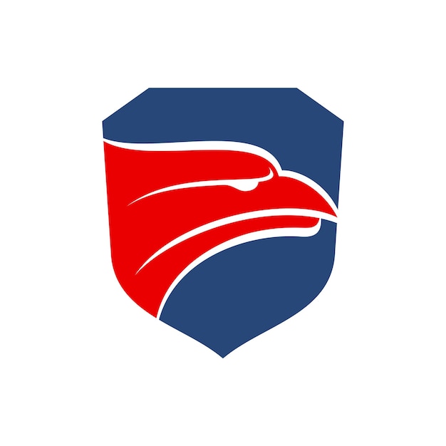 Templata de logotipo del icono vectorial de la cabeza de águila en forma de escudo