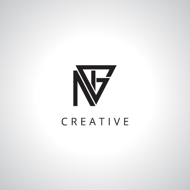 Templata de logotipo de letra creativa NG GN Monograma con Eps vectoriales