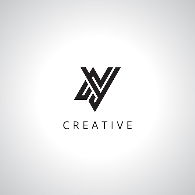 Templata de logotipo de letra creativa NY YN Monograma con Eps vectoriales
