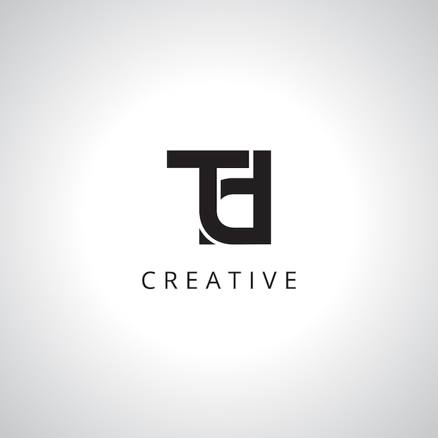 Templata de logotipo de la letra creativa TD DT Monograma con Eps vectoriales