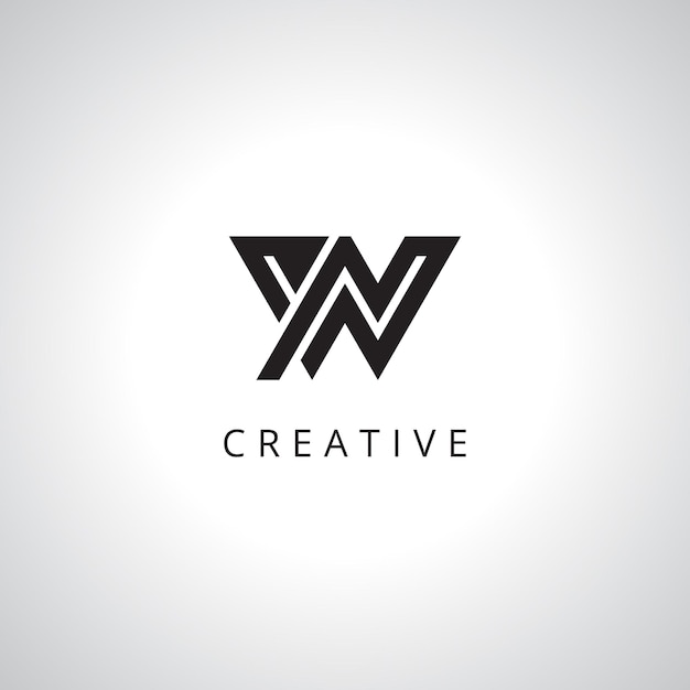 Templata de logotipo de la letra creativa WN NW Monograma con Eps vectoriales