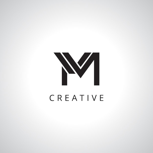 Templata de logotipo de monograma de letra creativa de MV VM con Eps vectoriales