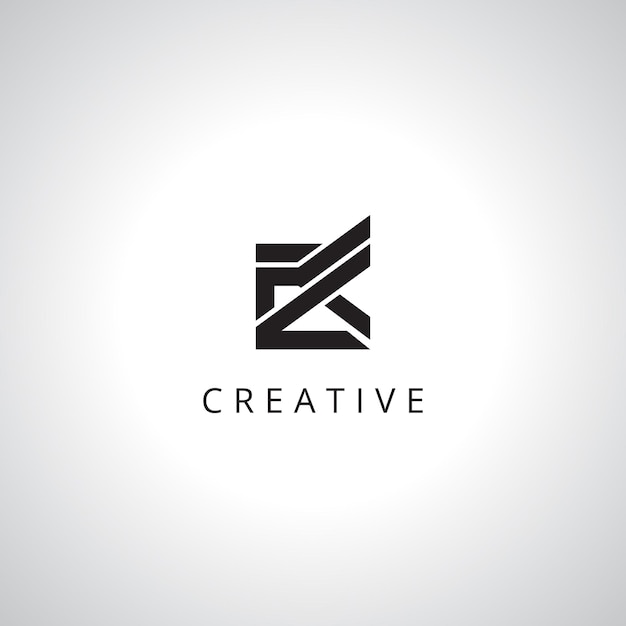 Templata de logotipo de monograma de la letra creativa ZK KZ con Eps vectoriales