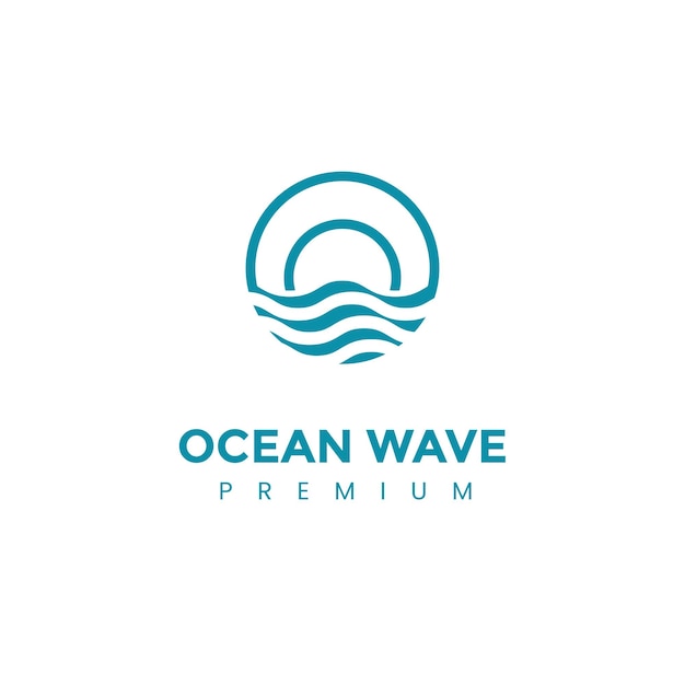 Templata de logotipo Ocean Wave Vector Ocean diseño de logotipo simple y moderno