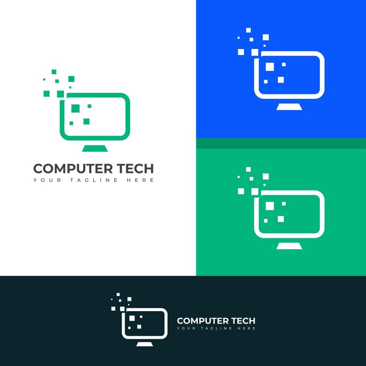 Vector templata de logotipo de tecnología informática diseño de logotipo vectorial de desarrollo de software