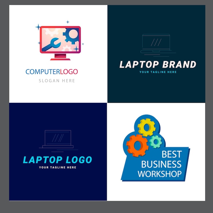 Vector templata de logotipo de tecnología informática diseño de logotipo vectorial de desarrollo de software