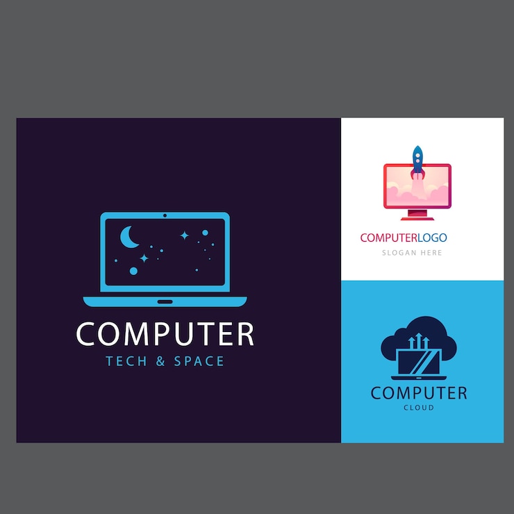 Vector templata de logotipo de tecnología informática diseño de logotipo vectorial de desarrollo de software
