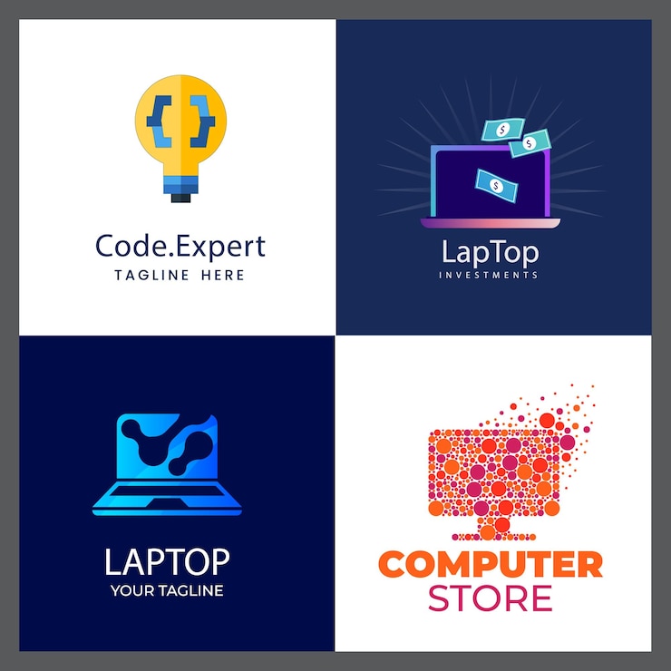Vector templata de logotipo de tecnología informática diseño de logotipo vectorial de desarrollo de software