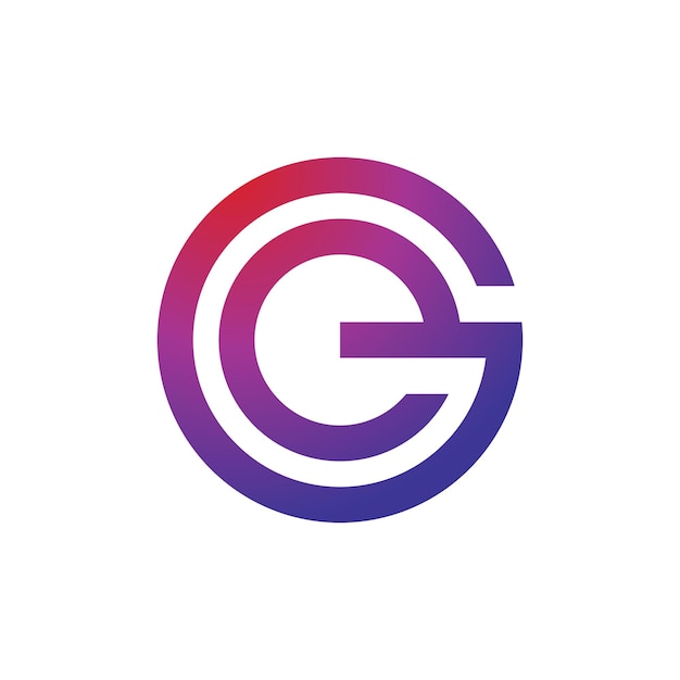 Templata de logotipo vectorial de la icona del círculo E G o G E