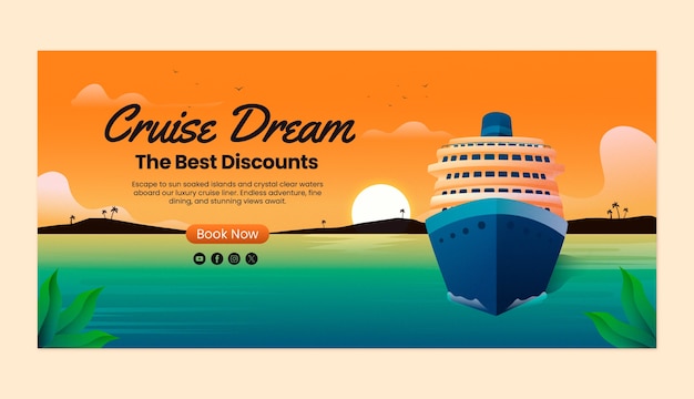 Templata de los mejores descuentos de los sueños de crucero