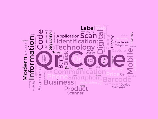 Templata de nube de palabras de código Qr Fondo vectorial de concepto de negocio