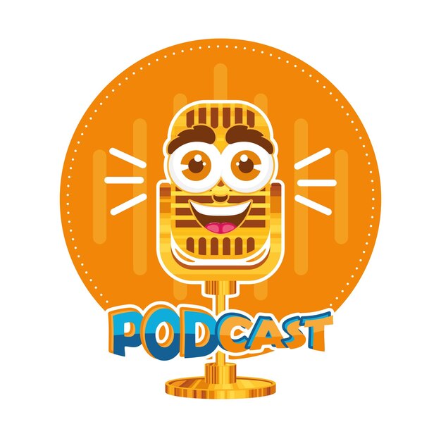 Templata de podcast muy linda Vector