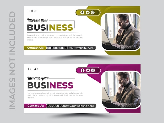 Templata de portada de Facebook o banner web de Instagram para empresas creativas de vectores en las redes sociales