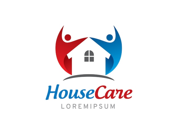 Templata de símbolo o icono del logotipo de la persona y la casa