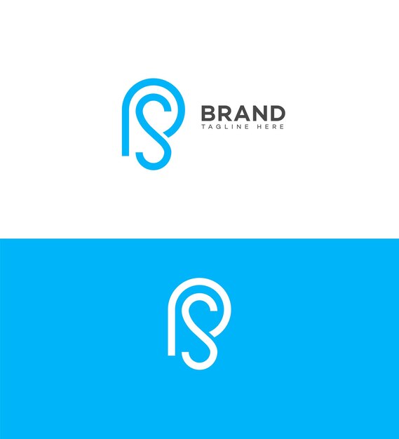 Templata de símbolo de señal de identidad de la letra del logotipo PS SP