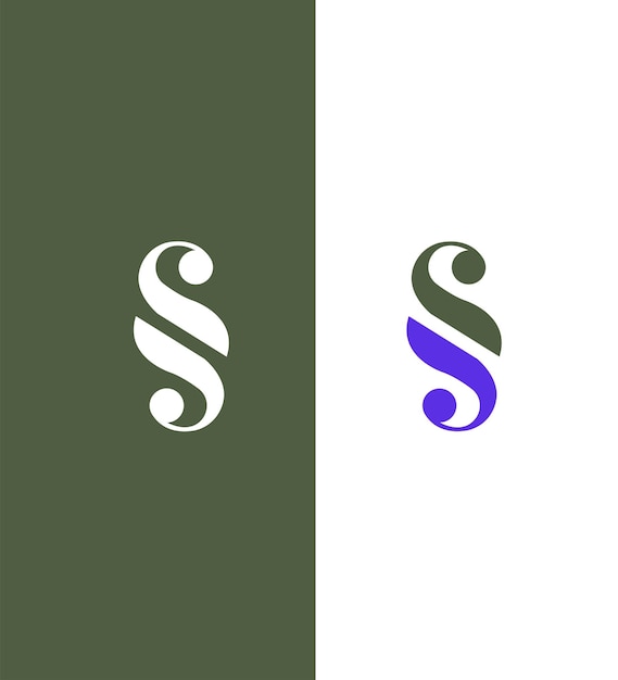 Templata de símbolo de signo de identidad de la letra SS