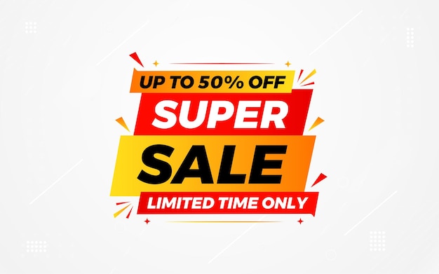 Templata de Super Banner de Venta Diseño Vector Abstracto