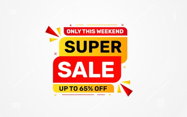 Templata de Super Banner de Venta Diseño Vector Abstracto