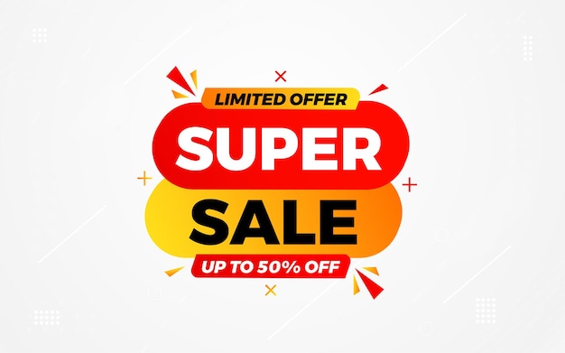Templata de Super Banner de Venta Diseño Vector Abstracto