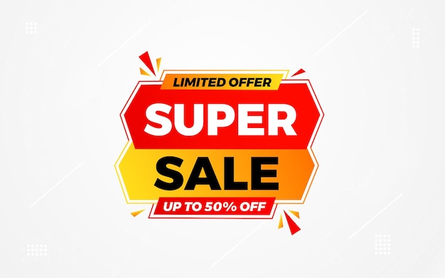 Templata de Super Banner de Venta Diseño Vector Abstracto