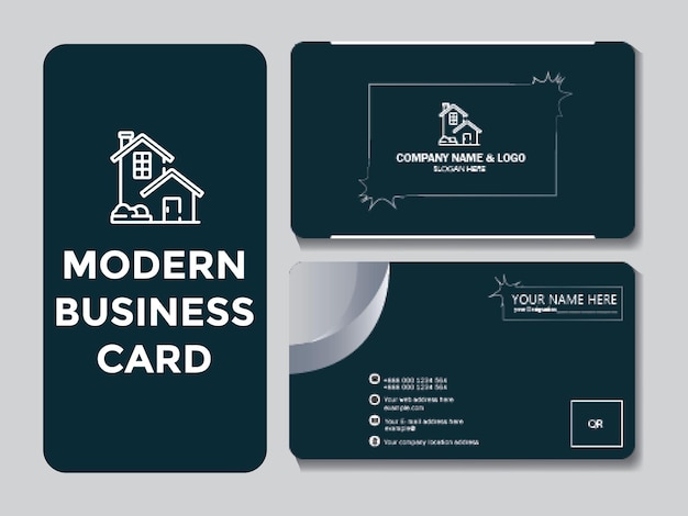 Templata de tarjeta de visita profesional de diseño creativo para empresas