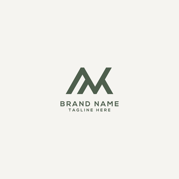 Templata de vector de logotipo de la letra del alfabeto NM MN monograma Vector de icono plano mínimo basado en inicial