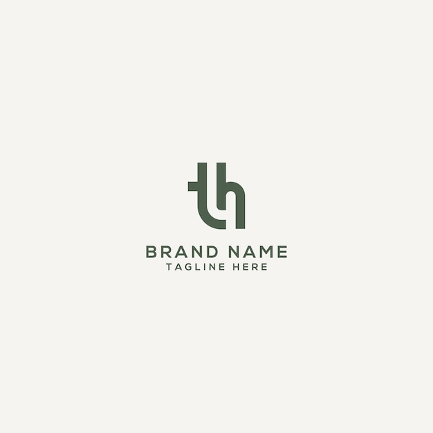 Templata de vector de logotipo de la letra del alfabeto TH HT monograma Vector de icono plano mínimo basado en inicial