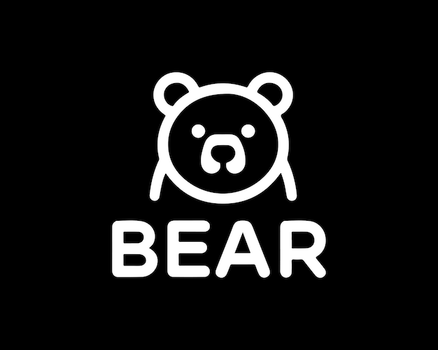 Templata de vector de símbolos de diseño de logotipo de oso